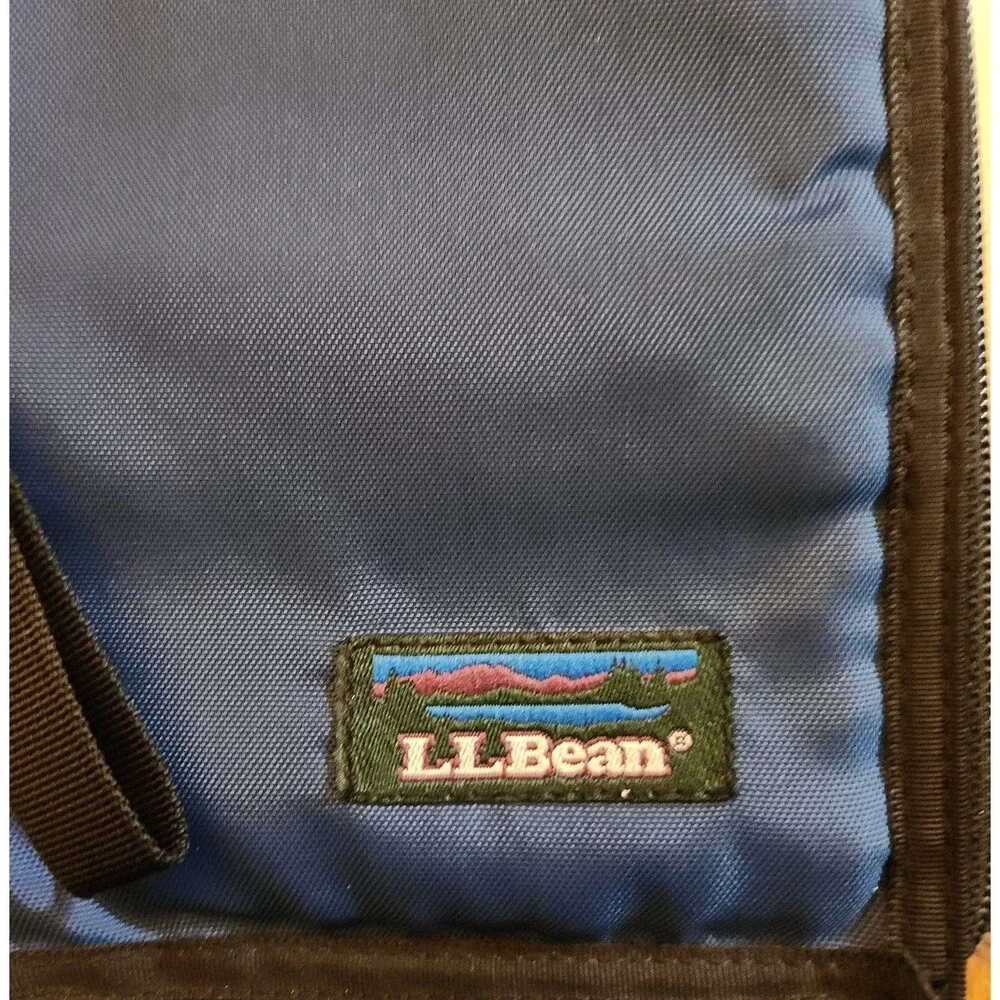 Vintage LL Bean Travel Wallet Passport ID Organizer Blue w/ Black  Made in USA